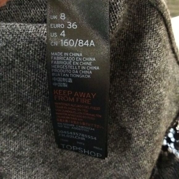 Topshop‎ Gray V Neck Sweater with Lace Trim Elegant Tunic Top Woman's 4 - Picture 4 of 15